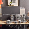 Cross-Border Fanjia Tableware Coffee Cup and Saucer Tea Set 15-Piece Set with 6 Cups, 6 Saucers, Large Pot, Milk Jug, Sugar Jar, Complete Gift Box Set for Gifting