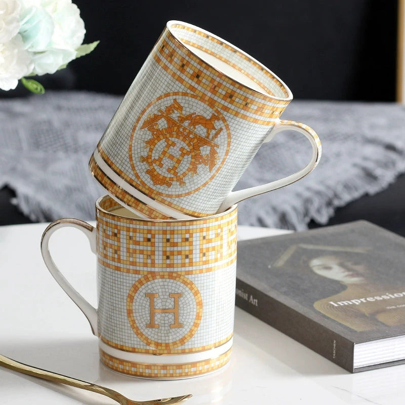 Florence Exquisite European-Style Bone China Mug with Lid and Spoon Julia M LifeStyles