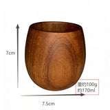 Wooden Whiskey Belly Cup, Jujube Wood Belly Cup, Japanese-Style Wooden Cup, Charcoal-Fired Belly Cup, Carbonized Beer Cup, Wooden Cup
