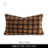 Modern Mid-Century Style Orange Feather Patchwork Throw Pillow, Vintage Shanghai Old Money Style Model Room Cushion, Headboard Cushion