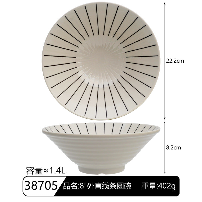 Creative Japanese Melamine Tableware Wholesale Japanese Restaurant Commercial Ramen Bowl Hot Pot Restaurant Rectangular Sushi Flat Plate