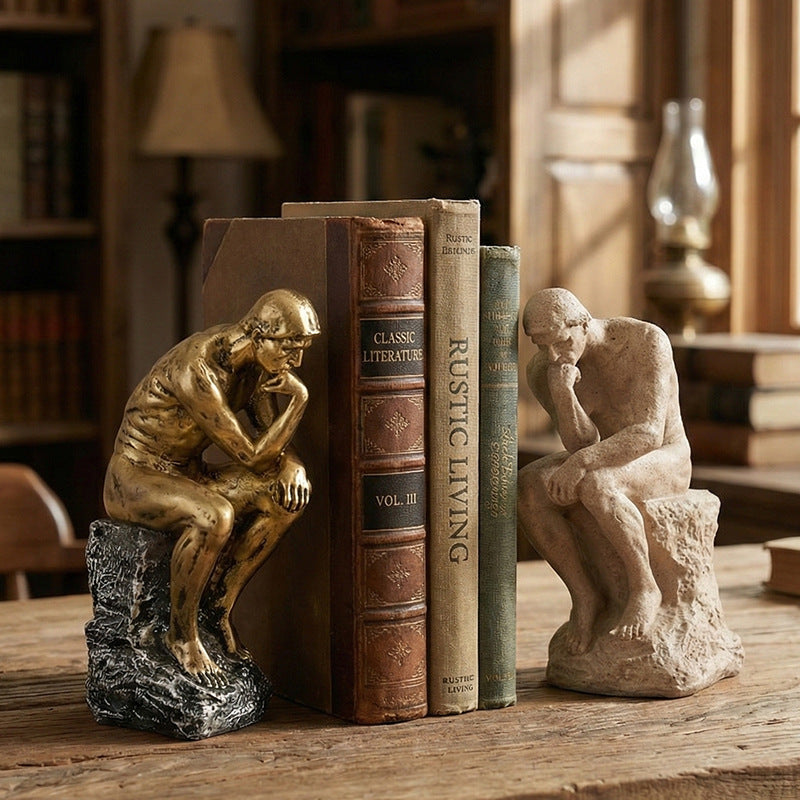 Scandinavian Sandstone Thinker Creative Ornaments Home Study Living Room Retro Decorations Office Furnishings Gifts