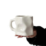 Ins Ceramic Asymmetrical Twist Coffee Mug – Elegant High-End Design