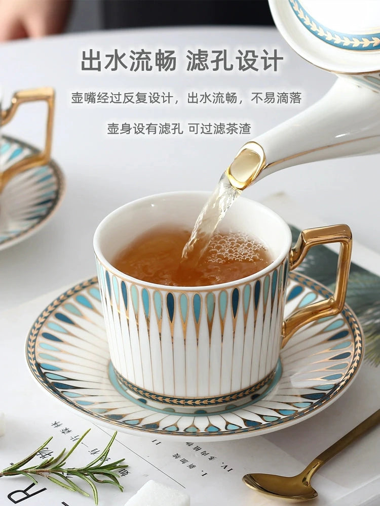 British Afternoon Tea Cup Tea Set Accessible Luxury European-Style High-End Bone China Teapot Luxury Ceramic Coffee Cup Gift Box Julia M Home & Kitchen