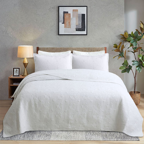 Simple pure cotton bed cover three-piece Nordic double summer cool air conditioning quilt active printing and dyeing breathable comfortable Four Seasons blanket