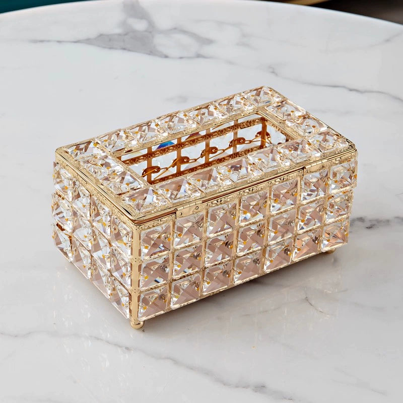 Light Luxury Style Crystal Tissue Box