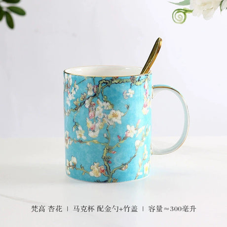 Florence Exquisite European-Style Bone China Mug with Lid and Spoon Julia M LifeStyles