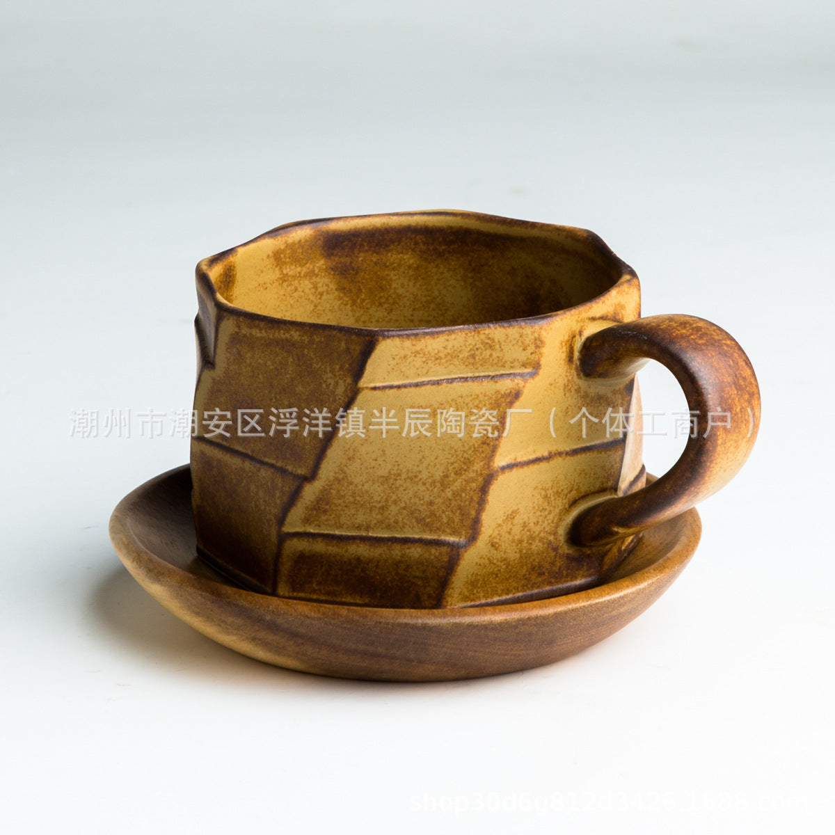 Ceramic dirty coffee cup Japanese retro ins high-end exquisite personalized latte Garland mug 240ml
