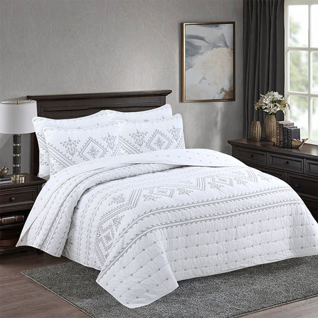 Simple pure cotton bed cover three-piece Nordic double summer cool air conditioning quilt active printing and dyeing breathable comfortable Four Seasons blanket