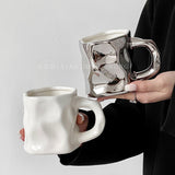 Ins Ceramic Asymmetrical Twist Coffee Mug – Elegant High-End Design