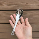 Retro Hammer Point Spoon Stainless Steel Hammer Pattern Spoon Commercial Thickened Spoon Creative Eating Spoon Good-looking Dessert Spoon Julia M LifeStyles