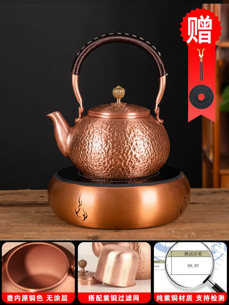 Handmade Outdoor Stove for Making Tea Copper Pot