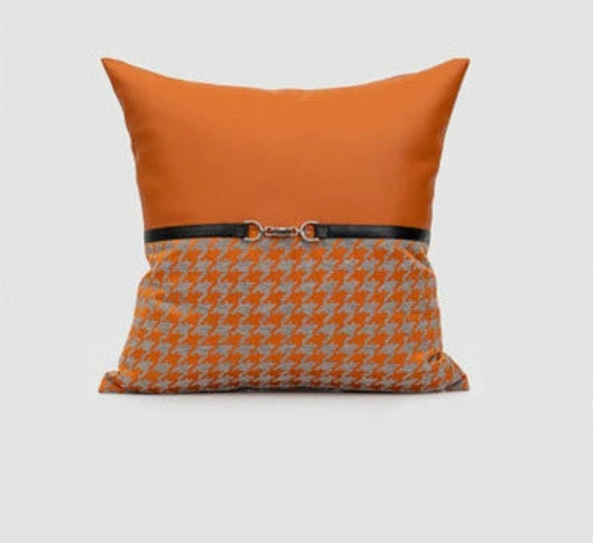 American Modern Light Luxury Retro Houndstooth Leather Patchwork Sofa Model Room Designer Pillow Cushion with Pillow Core - Julia M LifeStyles