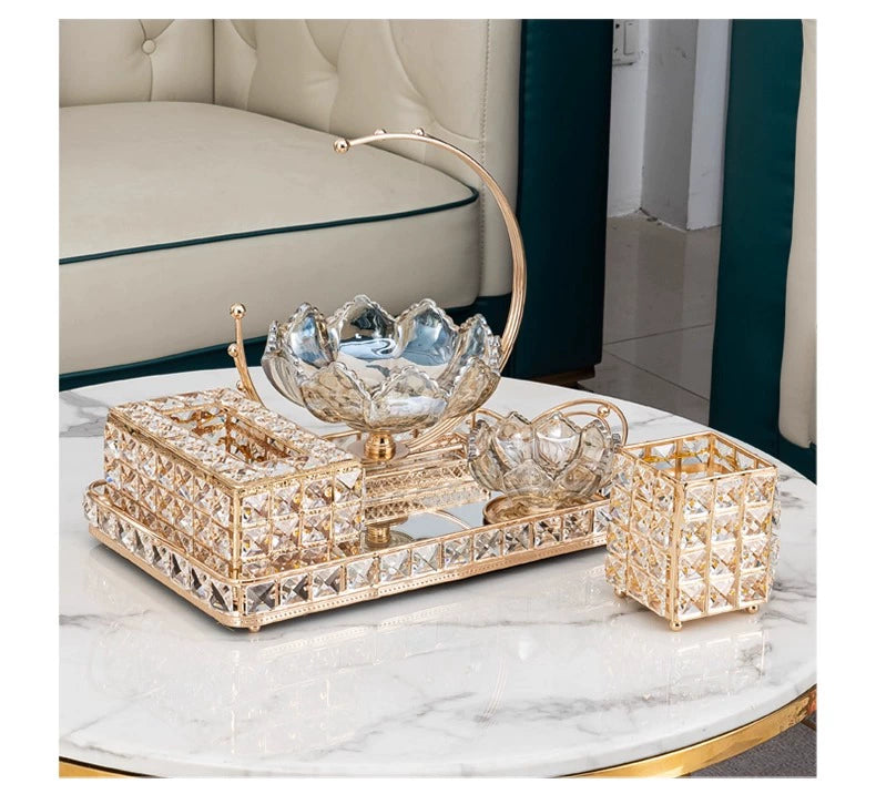 Light Luxury Style Crystal Tissue Box