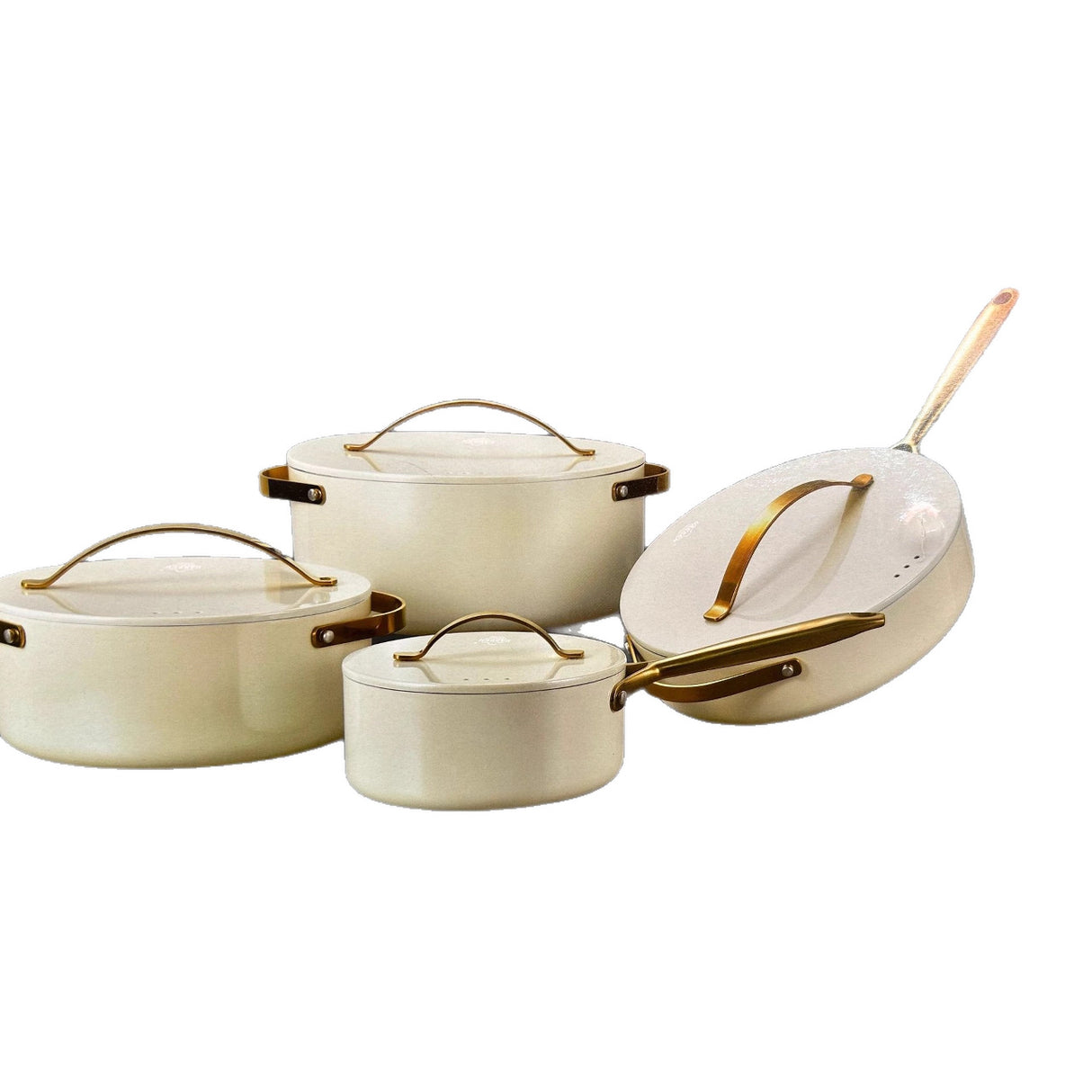 8-Piece Nonstick Ceramic Cookware Set with Versatile Soup Pots