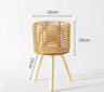 Nordic Solid Wood Rattan Flower Stand and Storage Rack - Julia M LifeStyles