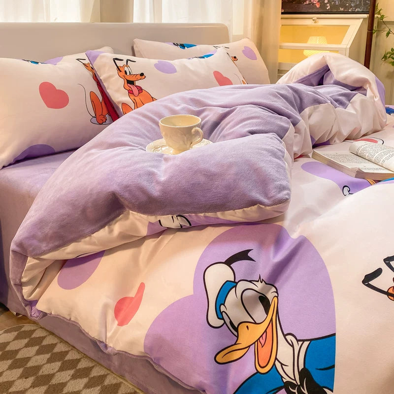 Pure Cotton Brushed Milk Fiber Duvet Cover Set - Kids Cartoon Bedding - Julia M LifeStyles