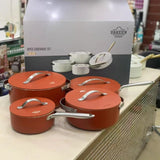 8-Piece Nonstick Ceramic Cookware Set with Versatile Soup Pots