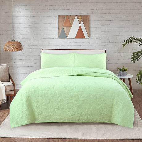Simple pure cotton bed cover three-piece Nordic double summer cool air conditioning quilt active printing and dyeing breathable comfortable Four Seasons blanket