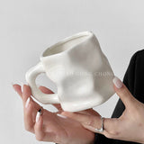 Ins Ceramic Asymmetrical Twist Coffee Mug – Elegant High-End Design
