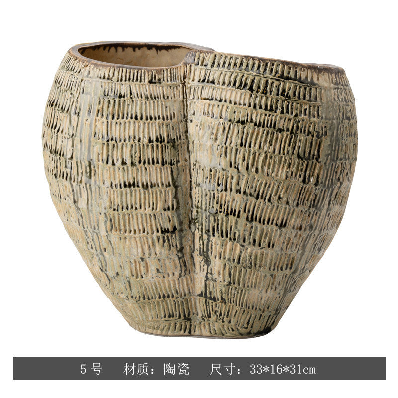 Hand-Painted Ceramic Vase – Wabi-Sabi Inspired Decorative Flower Vessel for the Home