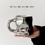 Ins Ceramic Asymmetrical Twist Coffee Mug – Elegant High-End Design