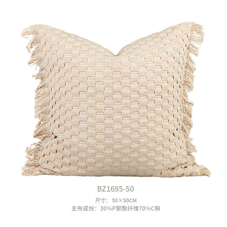 High-End Mid-Century Style Orange Coffee Color Sofa Pillow Designer Cushion Natural Wabi-Sabi Style Model Room Cushion Lumbar Pillow