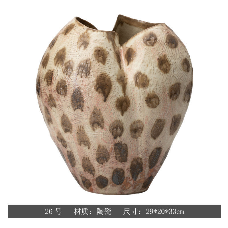 Hand-Painted Ceramic Vase – Wabi-Sabi Inspired Decorative Flower Vessel for the Home