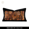 Modern Mid-Century Style Orange Feather Patchwork Throw Pillow, Vintage Shanghai Old Money Style Model Room Cushion, Headboard Cushion