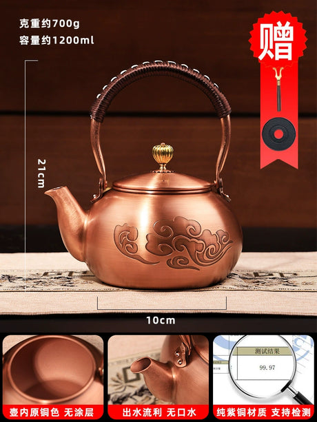 Handmade Outdoor Stove for Making Tea Copper Pot