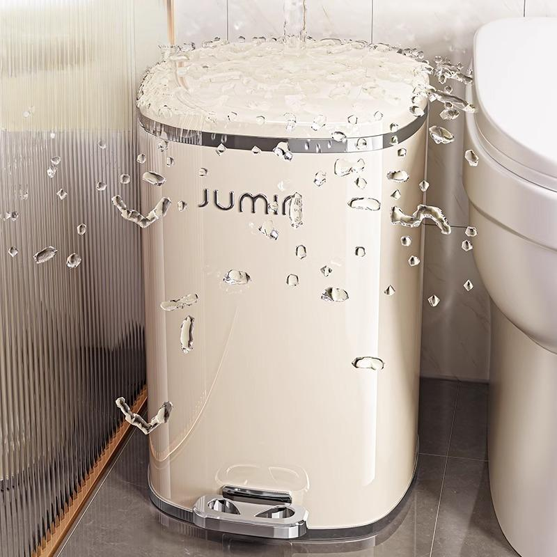 Elegant Foot-Operated Trash Can with Lid by Julia M LifeStyles Julia M Home & Kitchen
