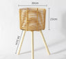 Nordic Solid Wood Rattan Flower Stand and Storage Rack - Julia M LifeStyles
