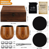 Whiskey Ice Stone Wooden Box Set, Carbonized Jujube Wood Cup Combination, Stainless Steel Ice Stone Complete Gift Box Set