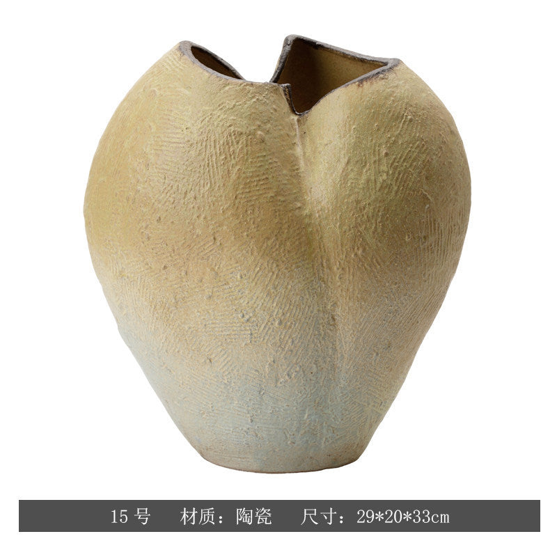 Hand-Painted Ceramic Vase – Wabi-Sabi Inspired Decorative Flower Vessel for the Home