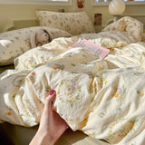 Class A Four-Piece Bedding Set Pure Cotton All Cotton All Year Round Quilt Cover Bed Sheets Quilt Cover Bed Student Dormitory Three-Piece Set Fitted Sheet 4 Julia M LifeStyles