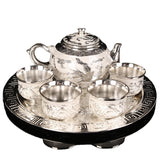 Dragon and Phoenix Silver Tea Set Pure Silver Wine Set 1 Plate 1 Pot 4 Cups Chinese Gift Box Set Teapot Gift