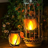 Cross-Border New Solar Flame Lamp Hemp Rope Lantern Courtyard Garden Decoration Mason Lamp Outdoor USB Charging