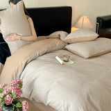 Class a Light Luxury Style Jacquard Washed Cotton Four-Piece Set, Pure Cotton Texture, Suitable for Sleeping Directly on the Bed, High-End Bedding