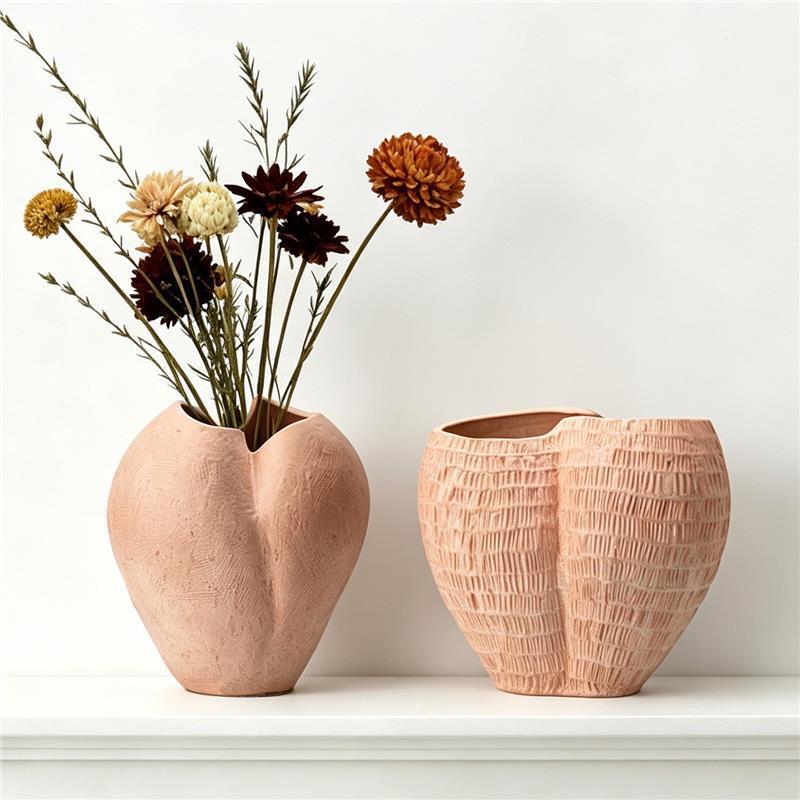 Hand-Painted Ceramic Vase – Wabi-Sabi Inspired Decorative Flower Vessel for the Home