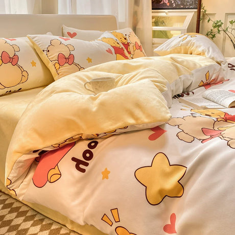 Pure Cotton Brushed Milk Fiber Duvet Cover Set - Kids Cartoon Bedding - Julia M LifeStyles