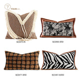 Modern Mid-Century Style Orange Feather Patchwork Throw Pillow, Vintage Shanghai Old Money Style Model Room Cushion, Headboard Cushion
