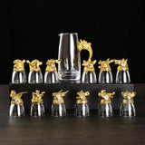 Creative Zodiac White Wine Glass Wine Dispenser Set Manufacturer Wholesale Direct Sales One-Bite Small Wine Glass Souvenir Wine Bottle