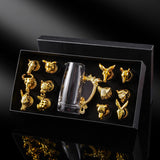 Creative Zodiac White Wine Glass Wine Dispenser Set Manufacturer Wholesale Direct Sales One-Bite Small Wine Glass Souvenir Wine Bottle