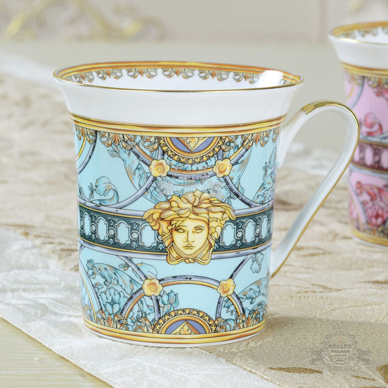 350ml Large Mouth Ceramic Mug Bone China for Office Couple Breakfast Milk Cup Premium Tea Cup Boss Cup