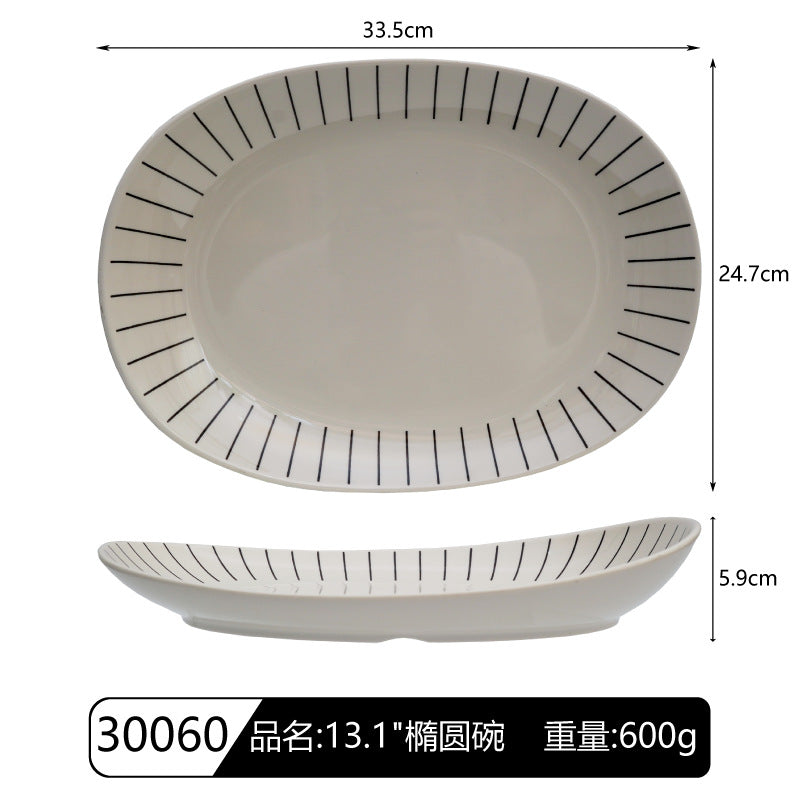 Creative Japanese Melamine Tableware Wholesale Japanese Restaurant Commercial Ramen Bowl Hot Pot Restaurant Rectangular Sushi Flat Plate