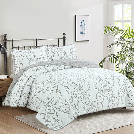 Simple pure cotton bed cover three-piece Nordic double summer cool air conditioning quilt active printing and dyeing breathable comfortable Four Seasons blanket