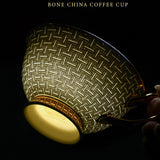 Light Luxury European-Style Ceramic Bone China Coffee Cup and Saucer Set
