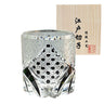 Edo Chariko Whiskey Crystal Glass Hand-carved Vintage Black Samurai Wood Boxed Wine Glass
