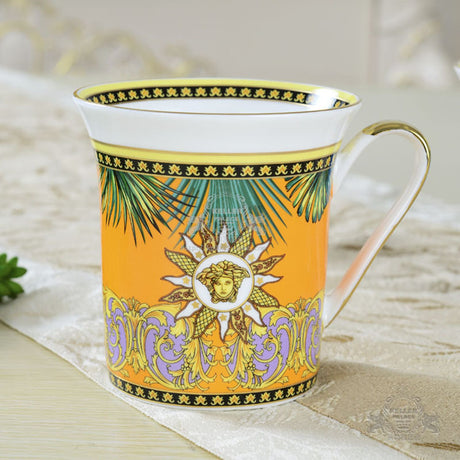 350ml Large Mouth Ceramic Mug Bone China for Office Couple Breakfast Milk Cup Premium Tea Cup Boss Cup