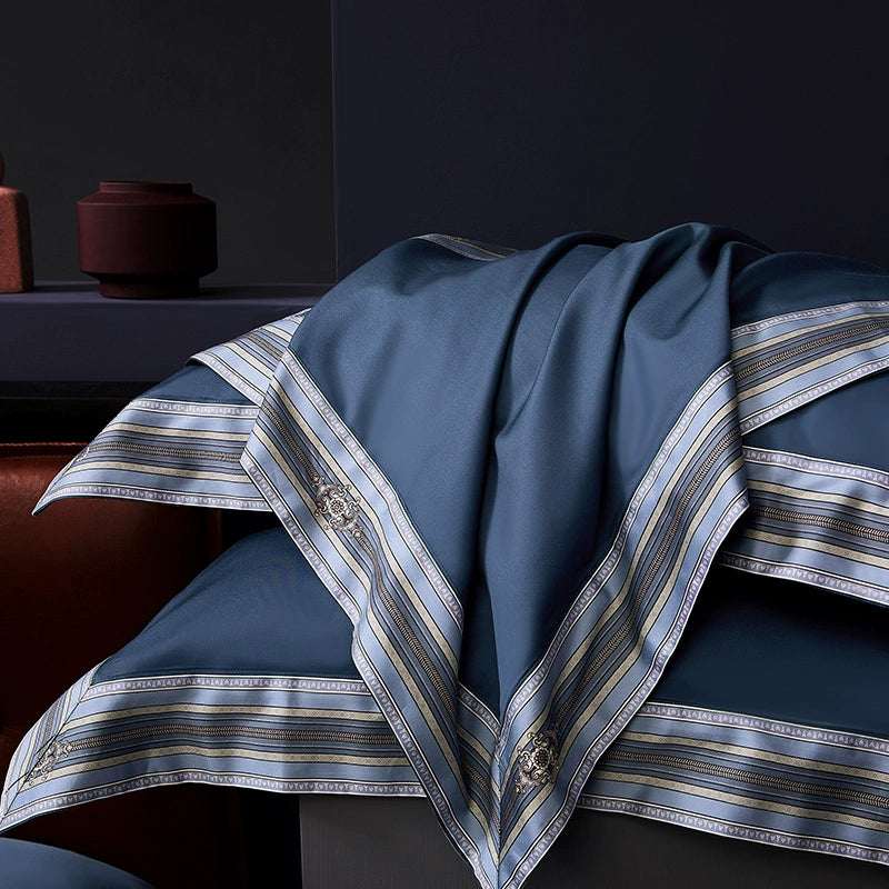 Premium Pima Cotton 4-Piece Bed Sheet Set in Geometric Design